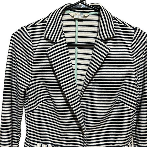Boden Navy & White Striped Summer Jersey Knit Blazer - Picture 4 of 10